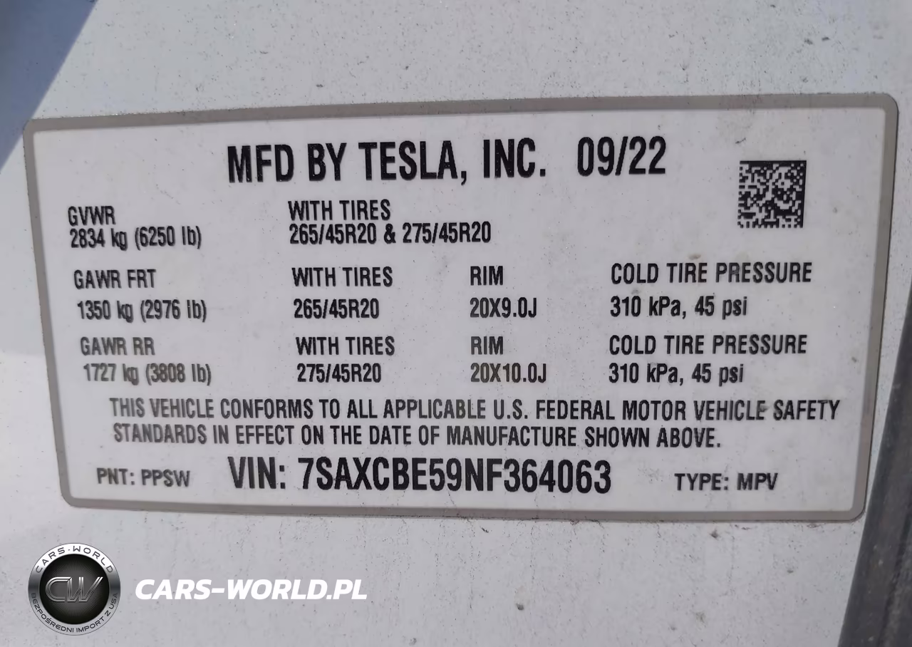 2022 Tesla Model X Dual Motor All-Wheel Drive VIN:7SAXCBE59NF364063 - 9