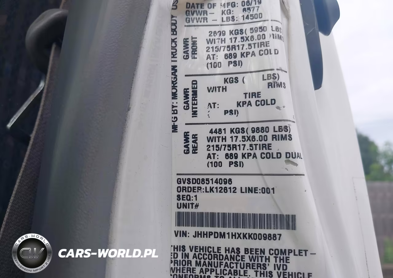 2019 Hino Xjc740-Xfc740 VIN:JHHPDM1HXKK009887 - 8