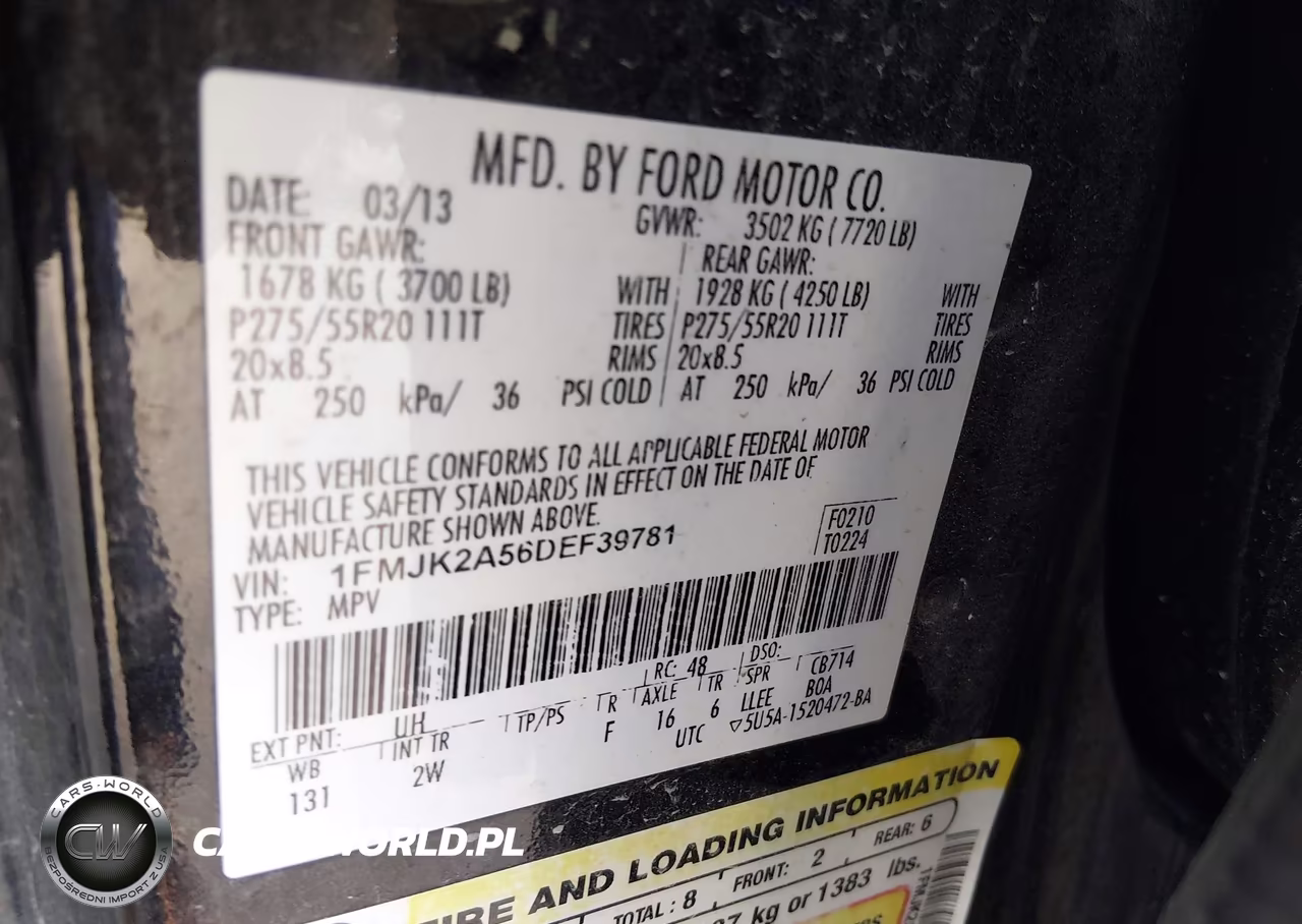 2013 Ford Expedition El Limited VIN:1FMJK2A56DEF39781 - 9