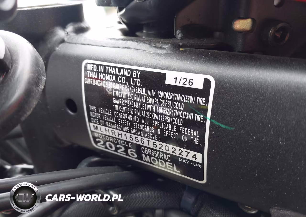 2026 Honda Cbr650 R VIN:MLHRH1556T5202274 - 10