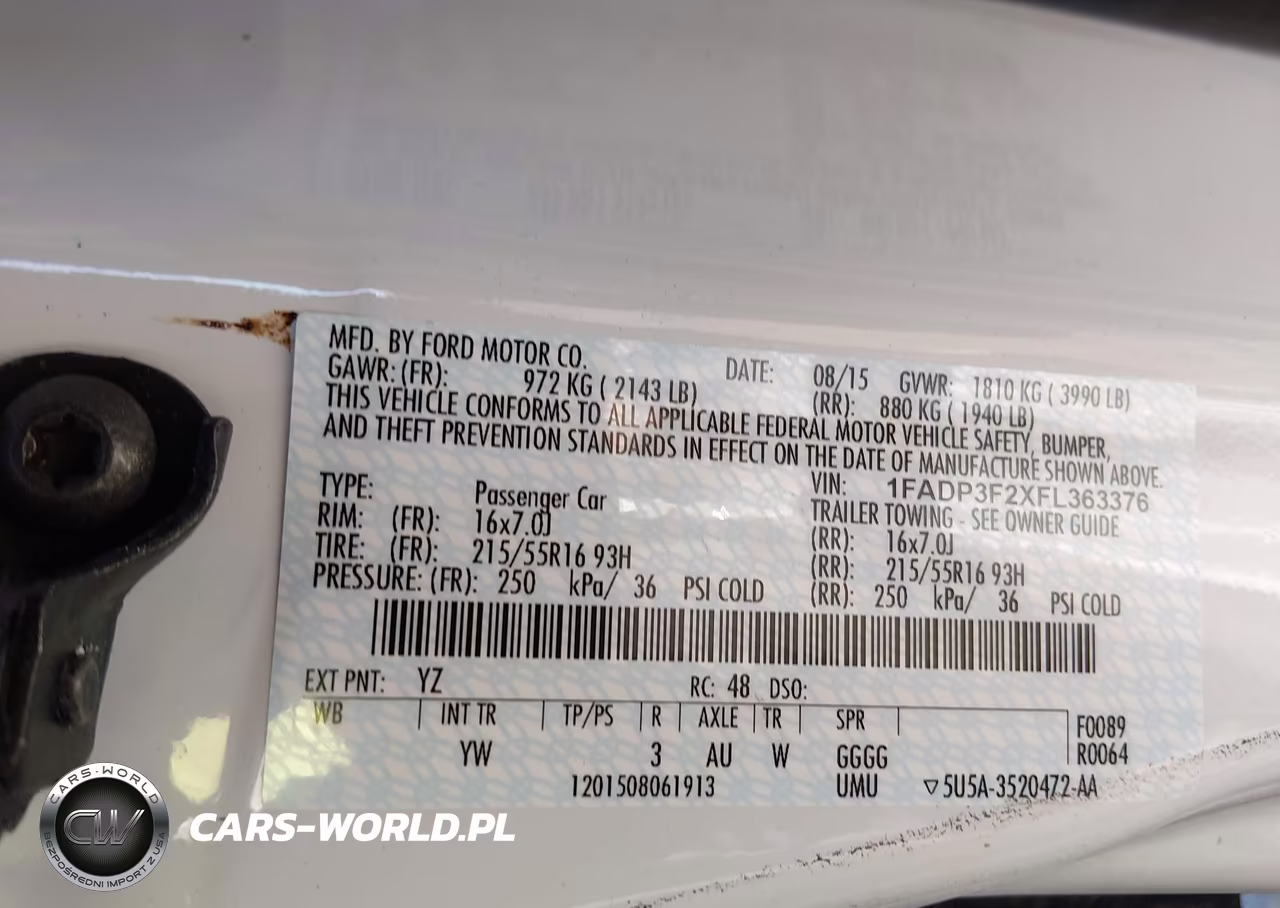 2015 Ford Focus Se VIN:1FADP3F2XFL363376 - 9