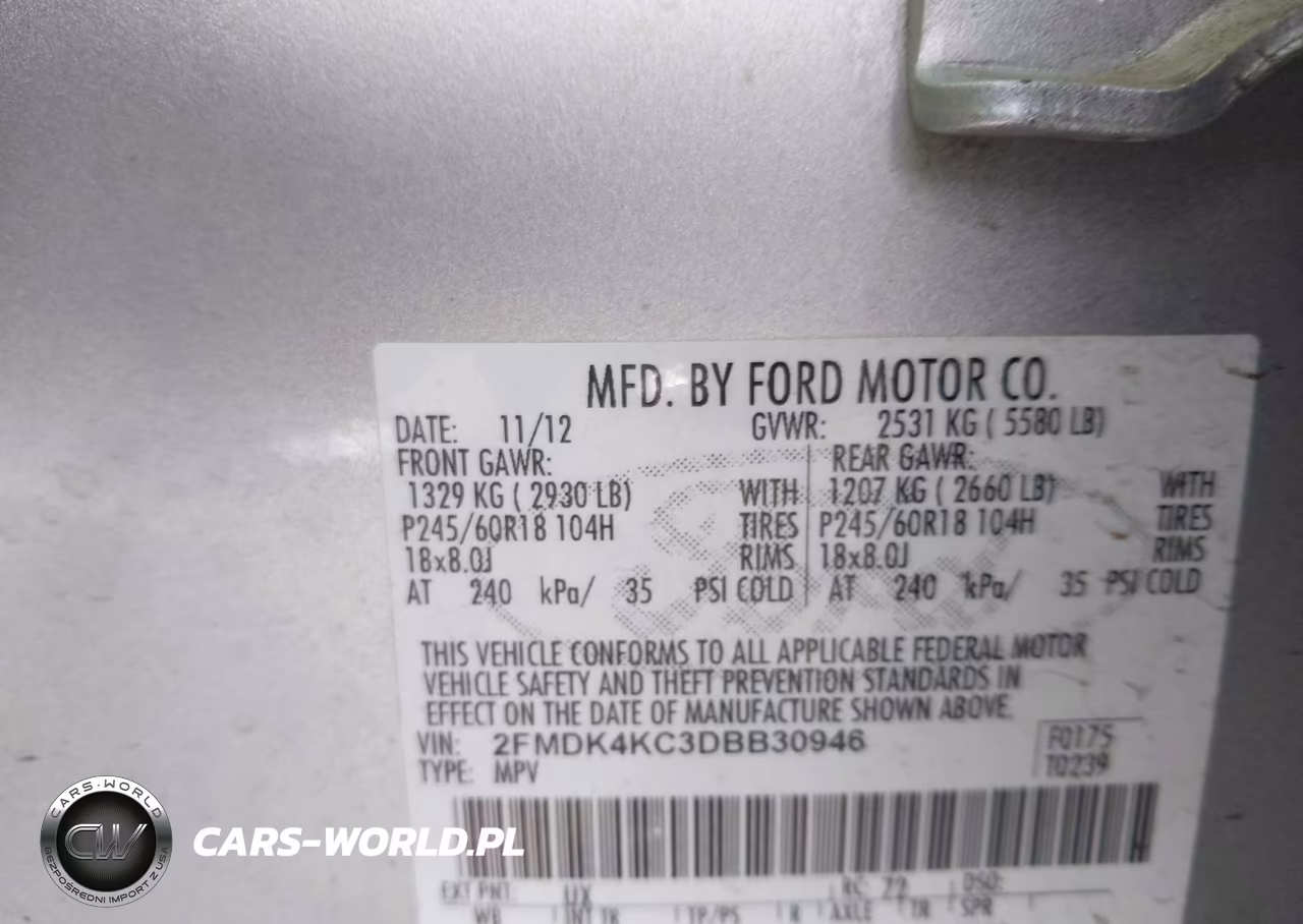2013 Ford Edge Limited VIN:2FMDK4KC3DBB30946 - 9