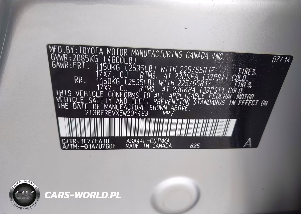 2014 Toyota Rav4 Xle VIN:2T3RFREVXEW204483 - 9