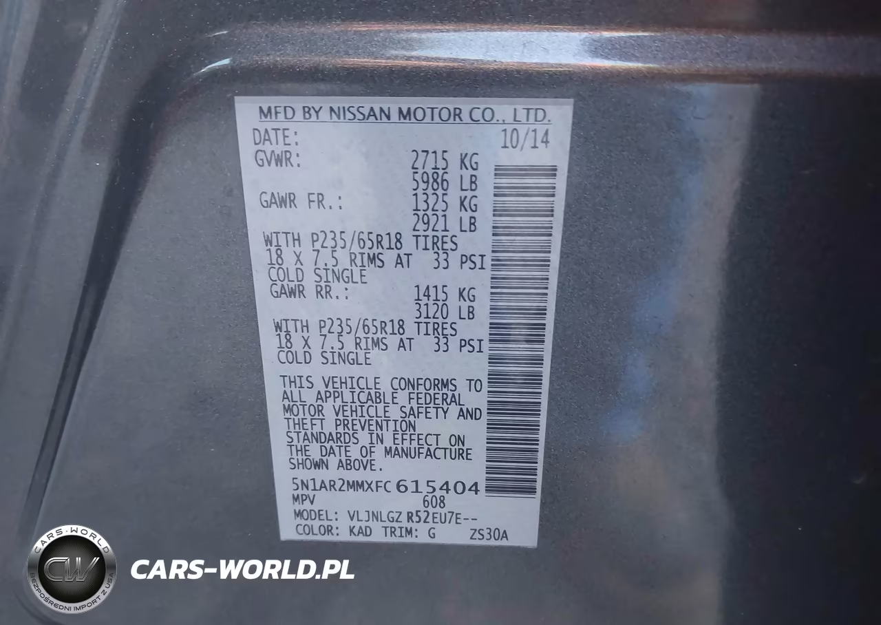 2015 Nissan Pathfinder Sl VIN:5N1AR2MMXFC615404 - 9