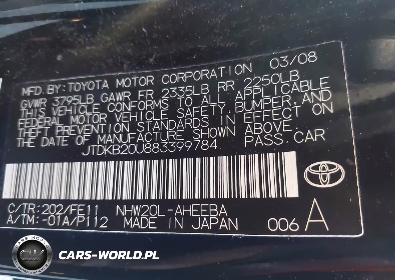 2008 Toyota Prius VIN:JTDKB20U883399784 - 9