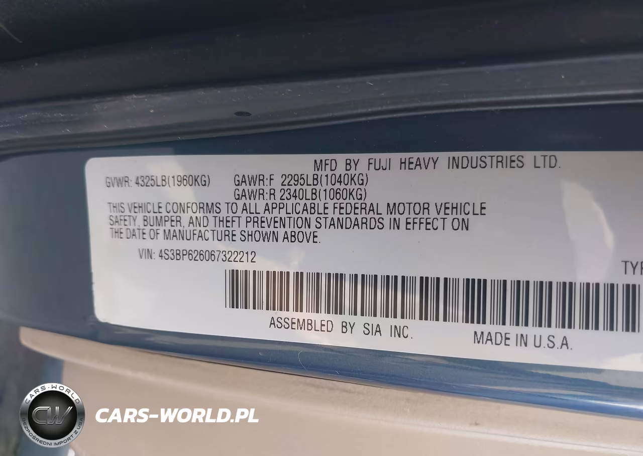 2006 Subaru Legacy 2.5I-2.5I Limited VIN:4S3BP626067322212 - 9