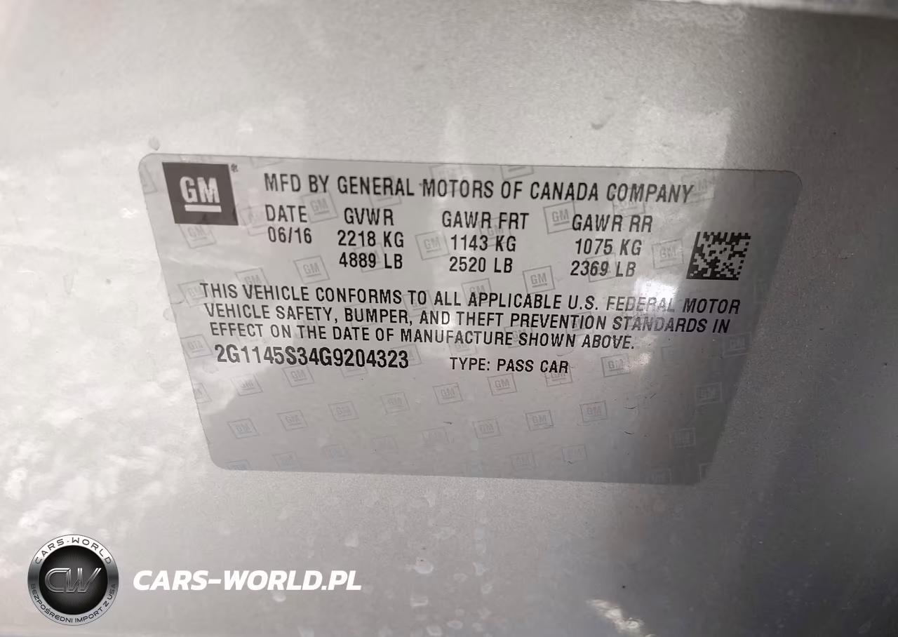 2016 Chevrolet Impala 2Lz VIN:2G1145S34G9204323 - 9