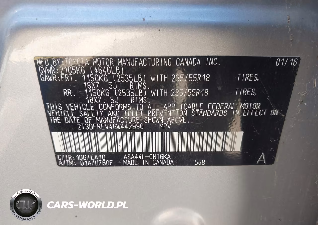 2016 Toyota Rav4 Limited VIN:2T3DFREV4GW442990 - 9