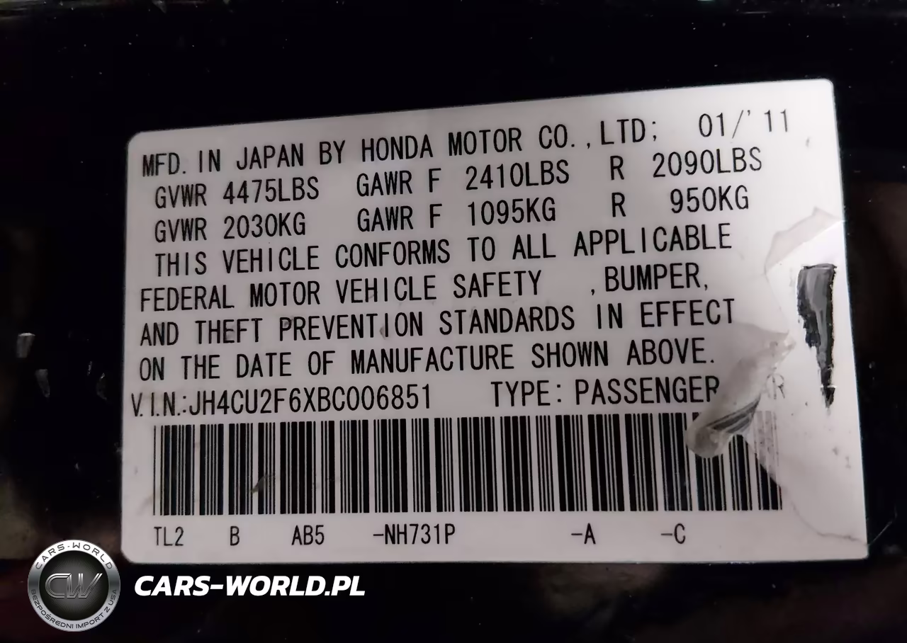 2011 Acura Tsx 2.4 VIN:JH4CU2F6XBC006851 - 9