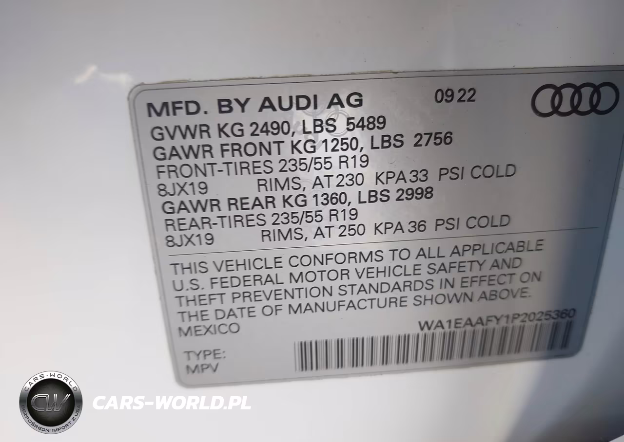2023 Audi Q5 Premium Plus 45 Tfsi S Line Quattro VIN:WA1EAAFY1P2025360 - 9