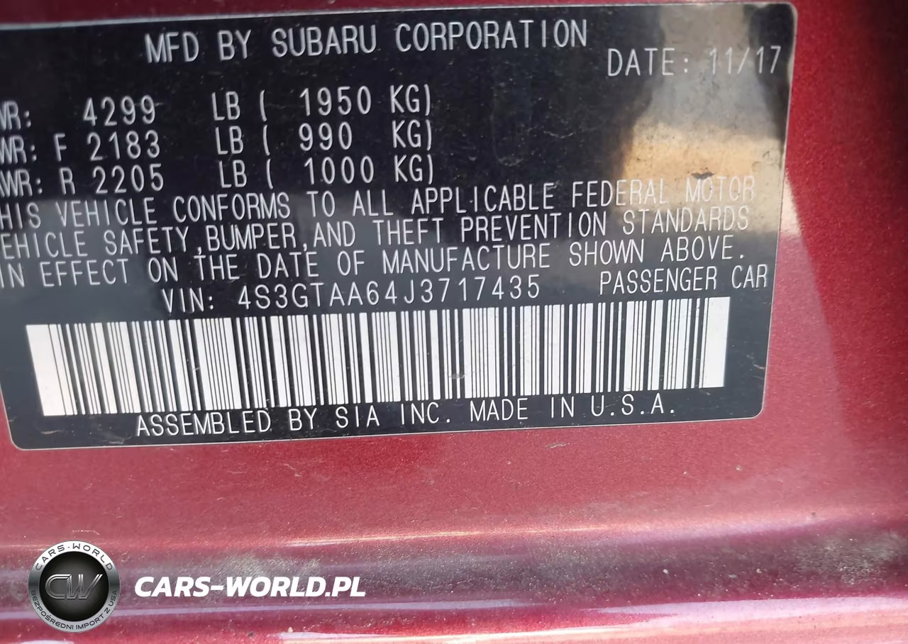 2018 Subaru Impreza 2.0I VIN:4S3GTAA64J3717435 - 9