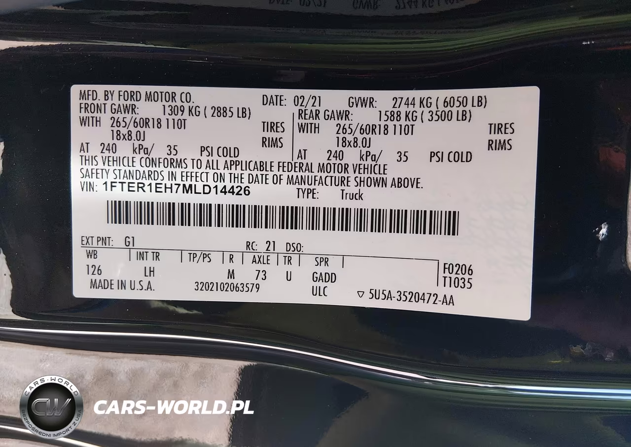 2021 Ford Ranger Xl VIN:1FTER1EH7MLD14426 - 9