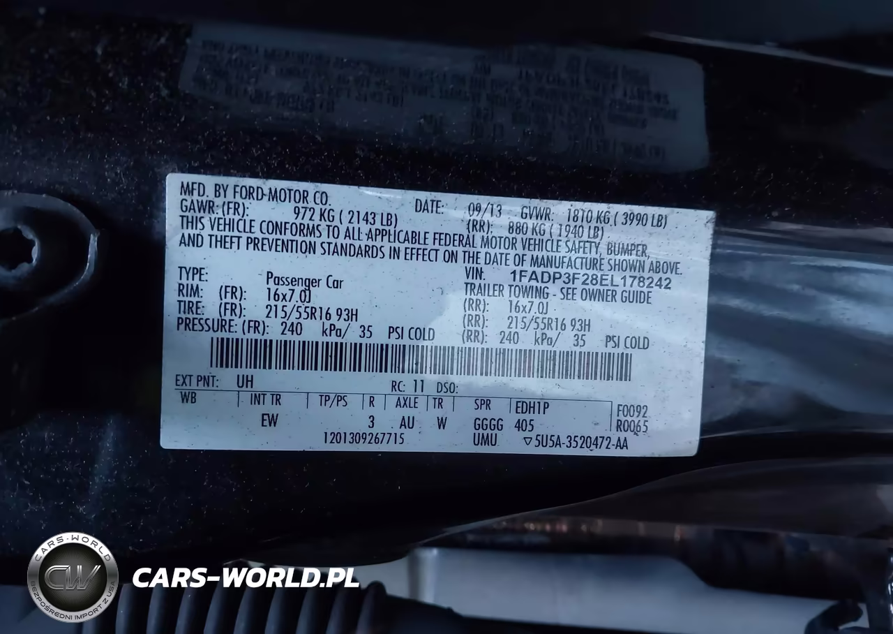 2014 Ford Focus Se VIN:1FADP3F28EL178242 - 9