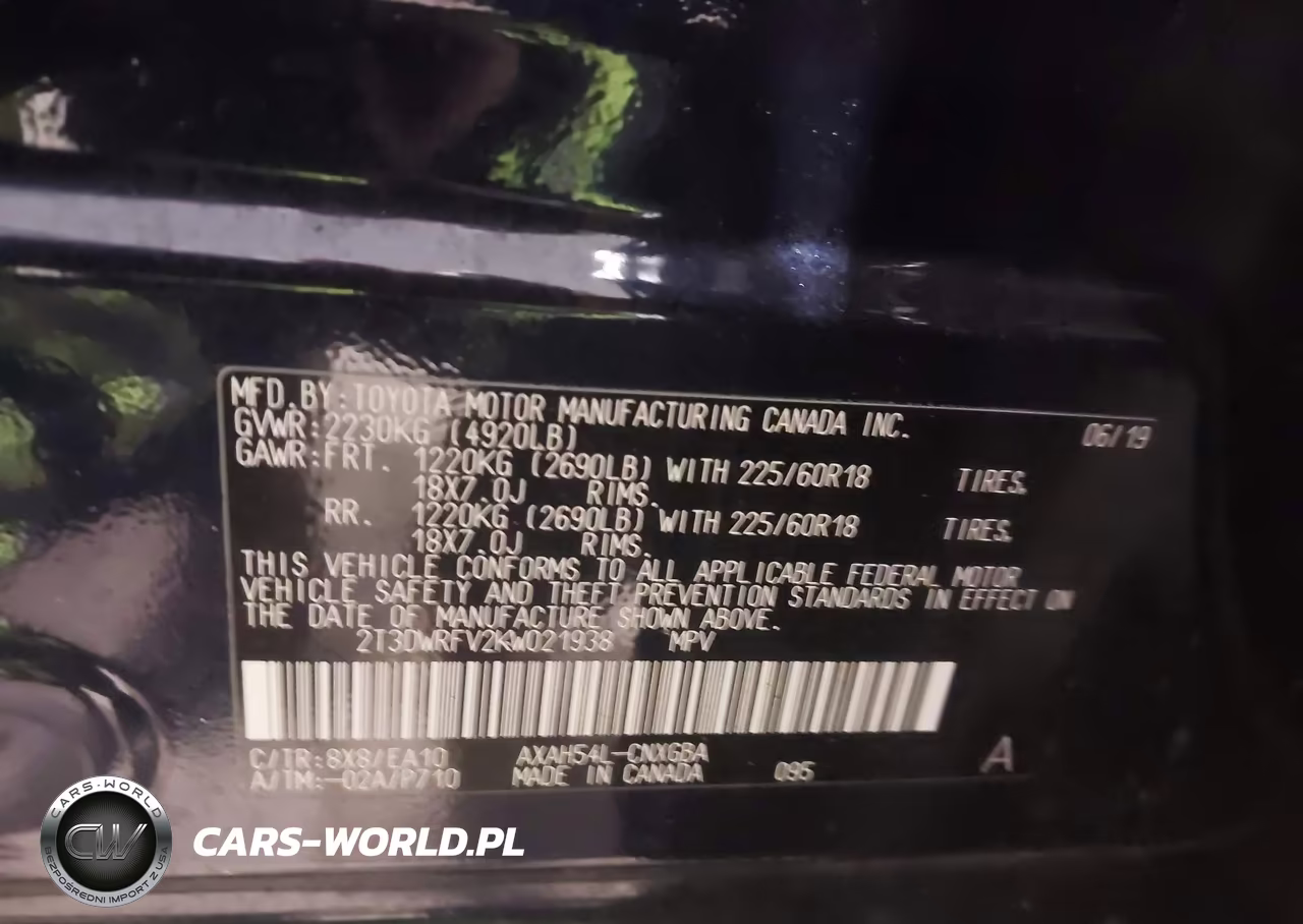 2019 Toyota Rav4 Hybrid Limited VIN:2T3DWRFV2KW021938 - 9