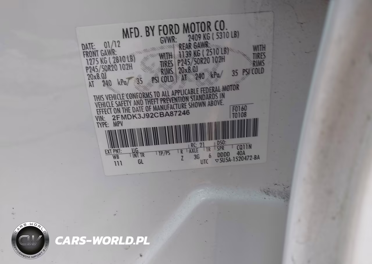 2012 Ford Edge Sel VIN:2FMDK3J92CBA87246 - 9