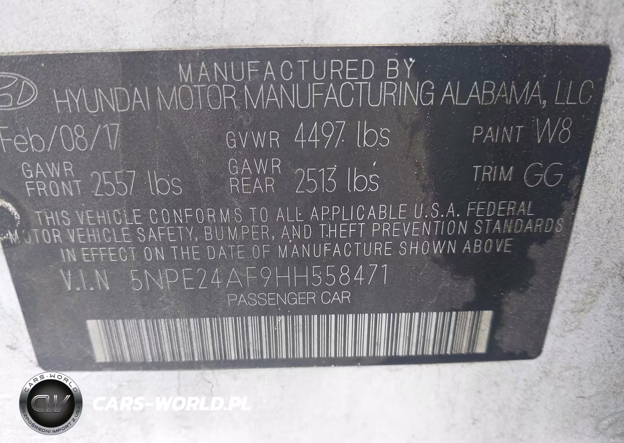 2017 Hyundai Sonata VIN:5NPE24AF9HH558471 - 9