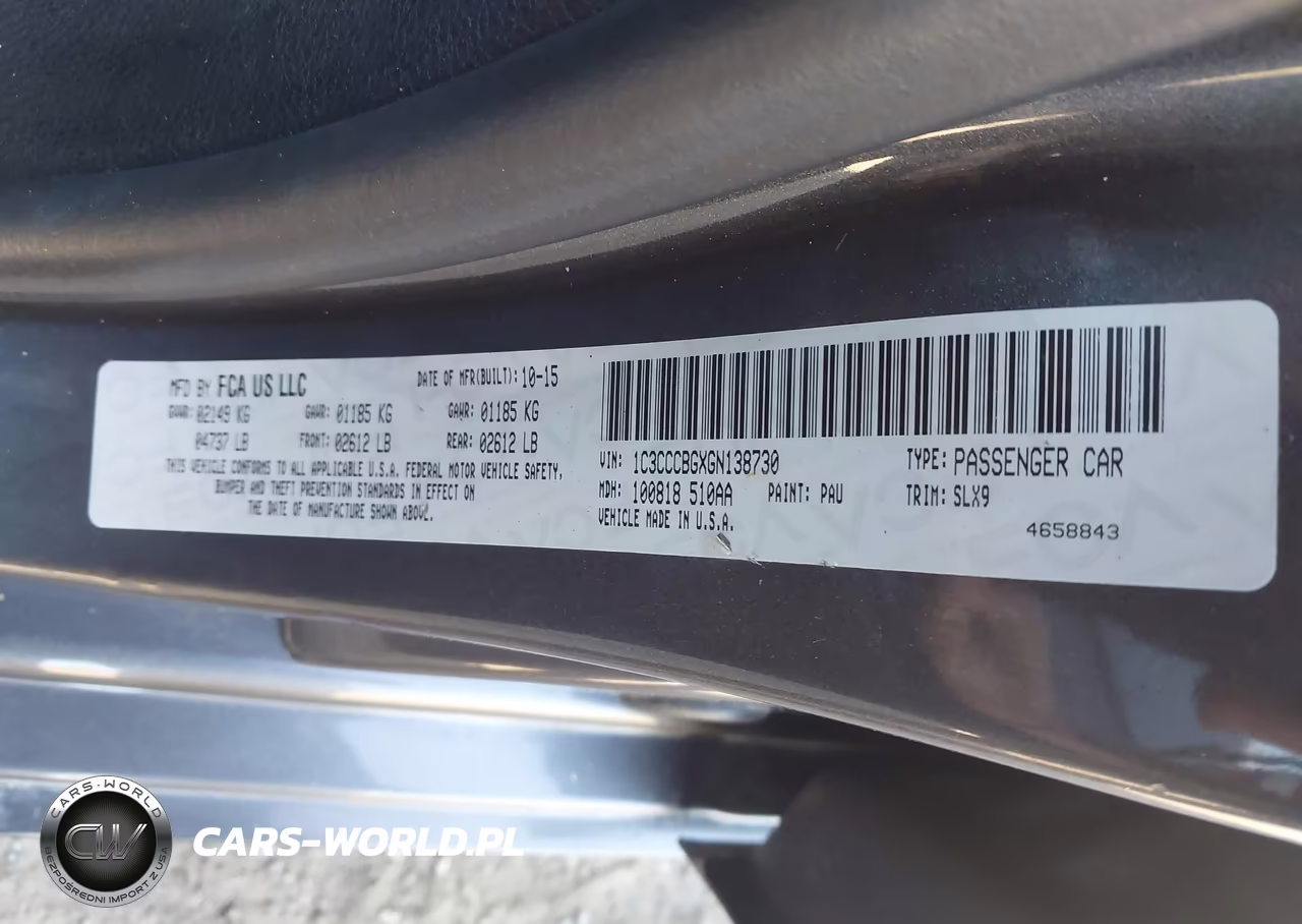 2016 Chrysler 200 S VIN:1C3CCCBGXGN138730 - 9