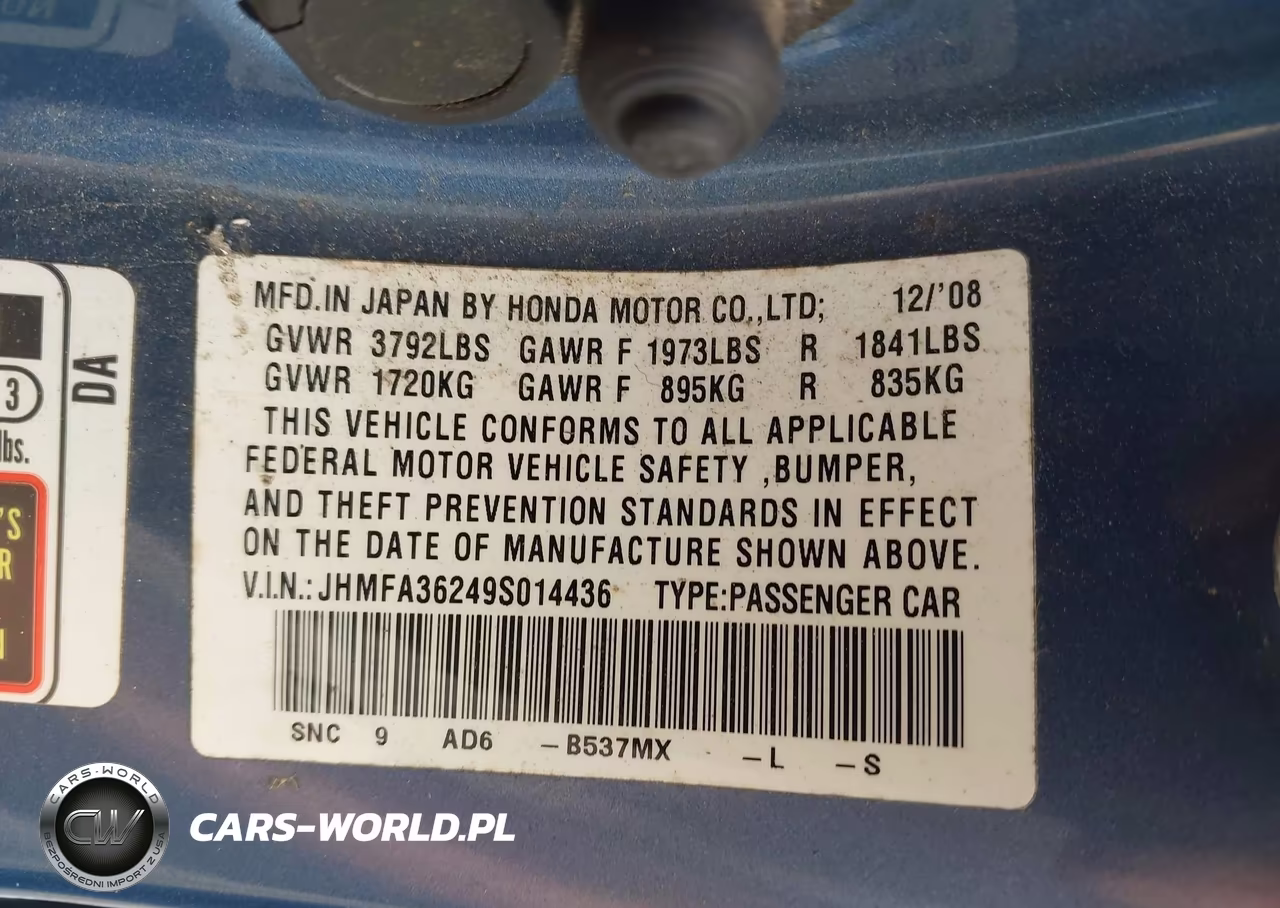 2009 Honda Civic Hybrid VIN:JHMFA36249S014436 - 9