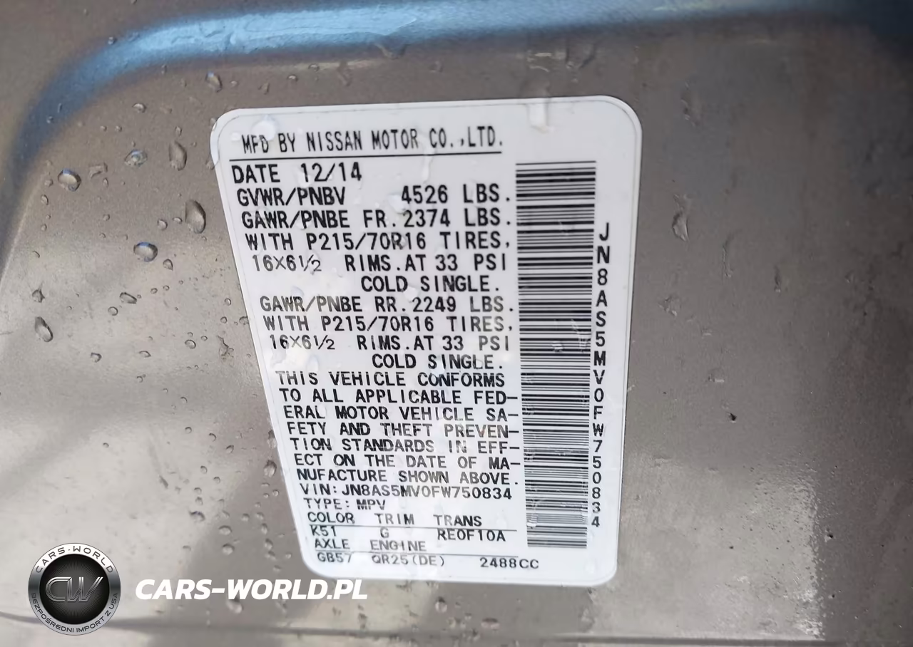 2015 Nissan Rogue Select S VIN:JN8AS5MV0FW750834 - 9