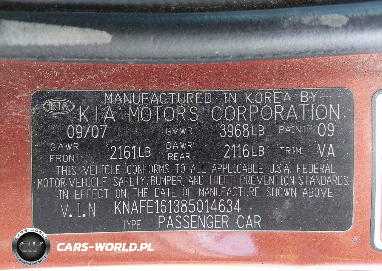 2008 Kia Spectra5 Sx VIN:KNAFE161385014634 - 9
