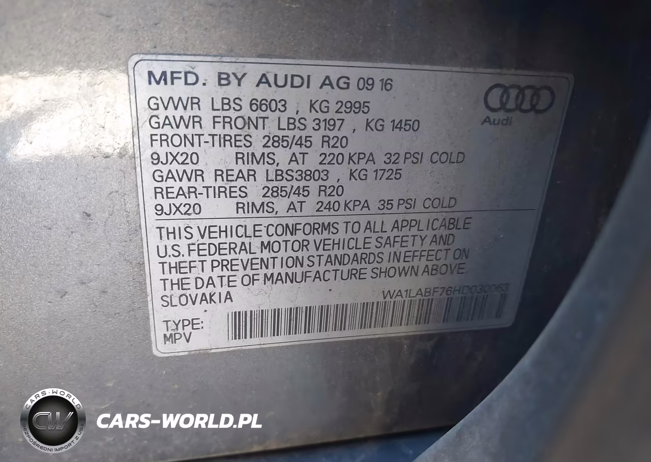 2017 Audi Q7 3.0T Premium VIN:WA1LABF76HD030063 - 9