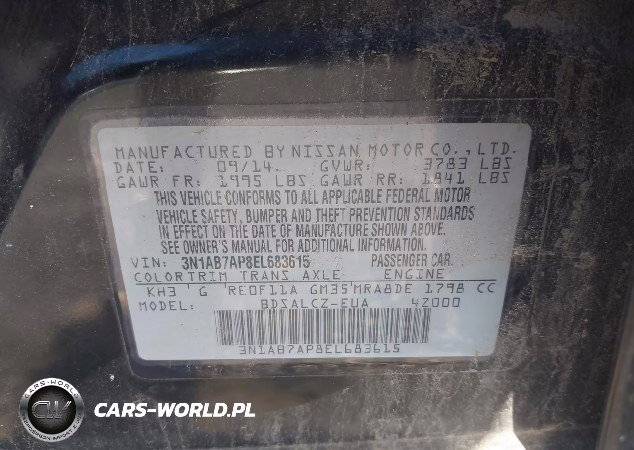 2014 Nissan Sentra S VIN:3N1AB7AP8EL683615 - 9