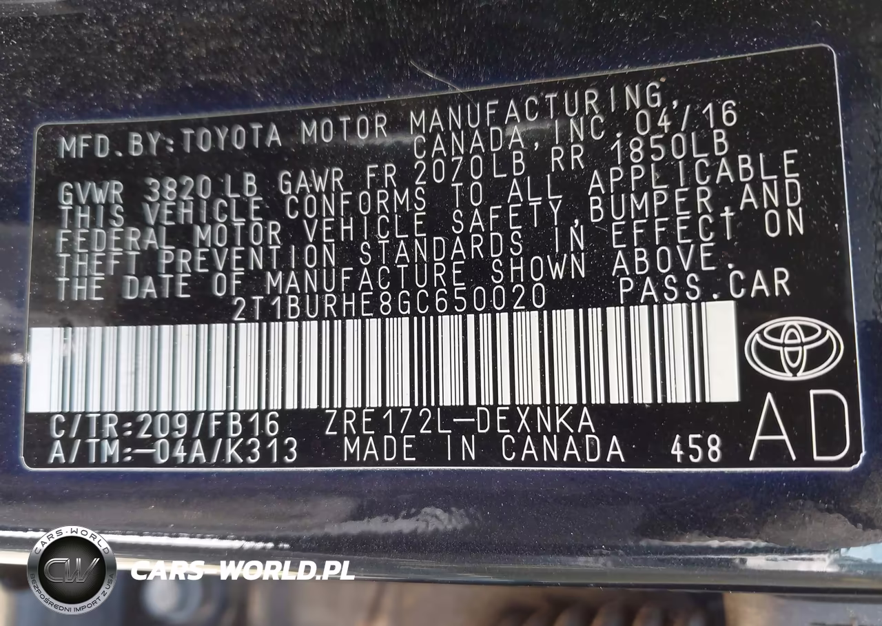 2016 Toyota Corolla Le VIN:2T1BURHE8GC650020 - 9