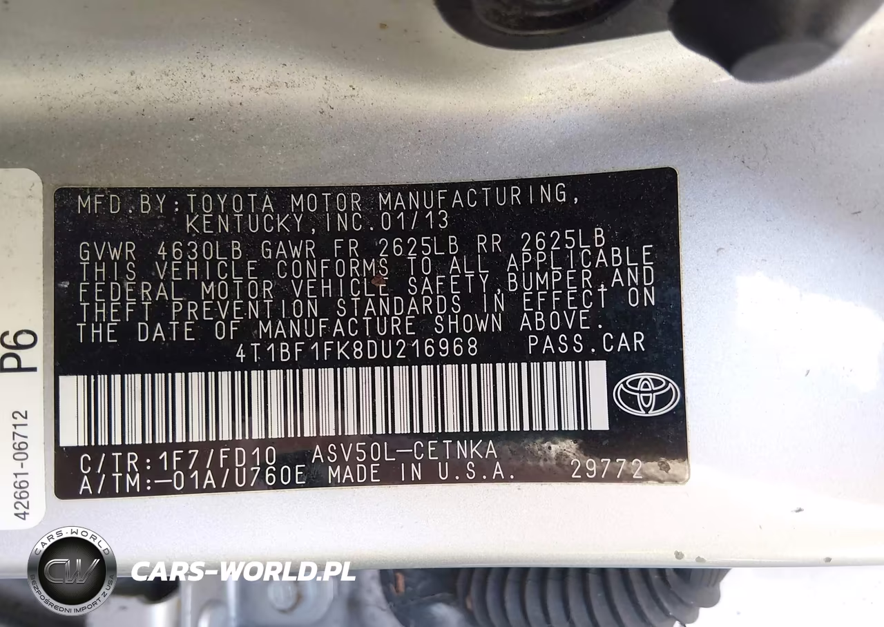 2013 Toyota Camry Le VIN:4T1BF1FK8DU216968 - 9
