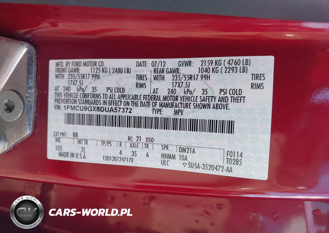 2013 Ford Escape Se VIN:1FMCU9GX8DUA57372 - 9