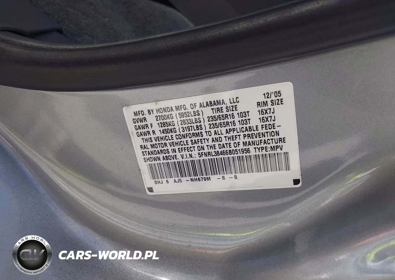 2006 Honda Odyssey Ex VIN:5FNRL38466B051956 - 9