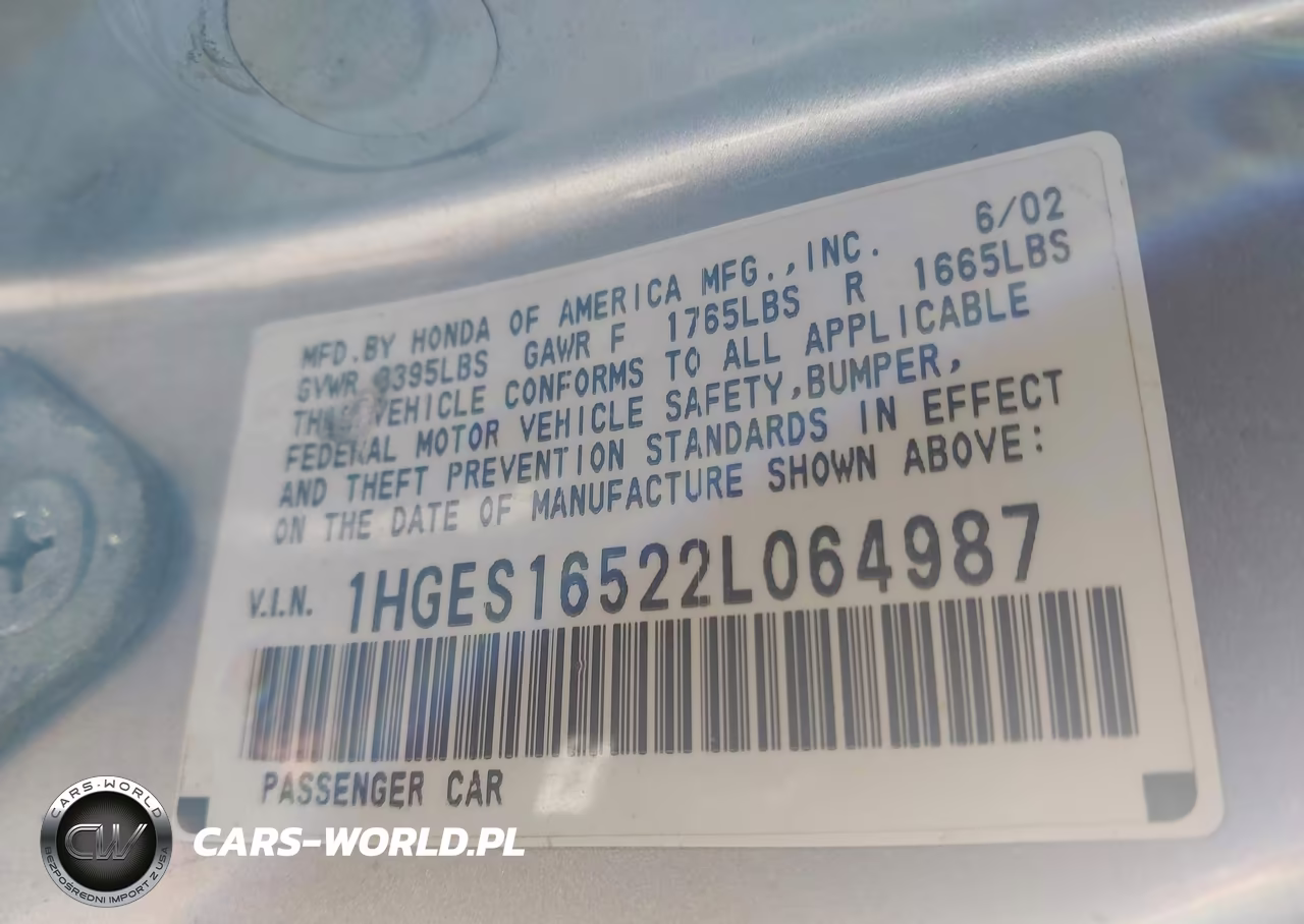 2002 Honda Civic Lx VIN:1HGES16522L064987 - 9