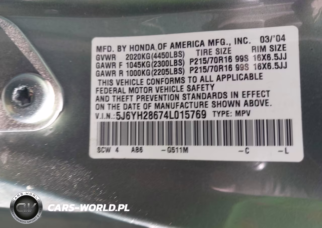 2004 Honda Element Ex VIN:5J6YH28674L015769 - 9