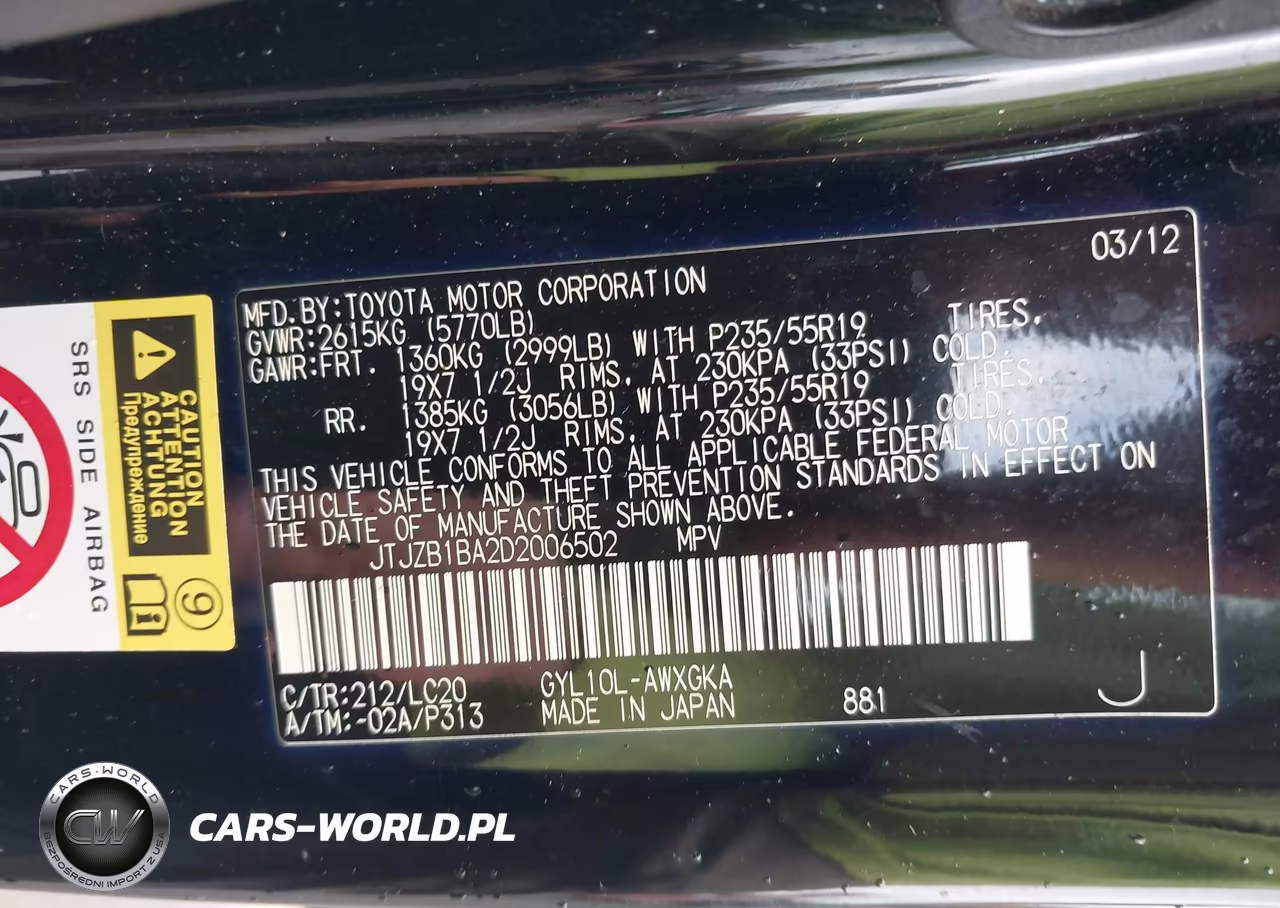 2013 Lexus Rx 450H VIN:JTJZB1BA2D2006502 - 9