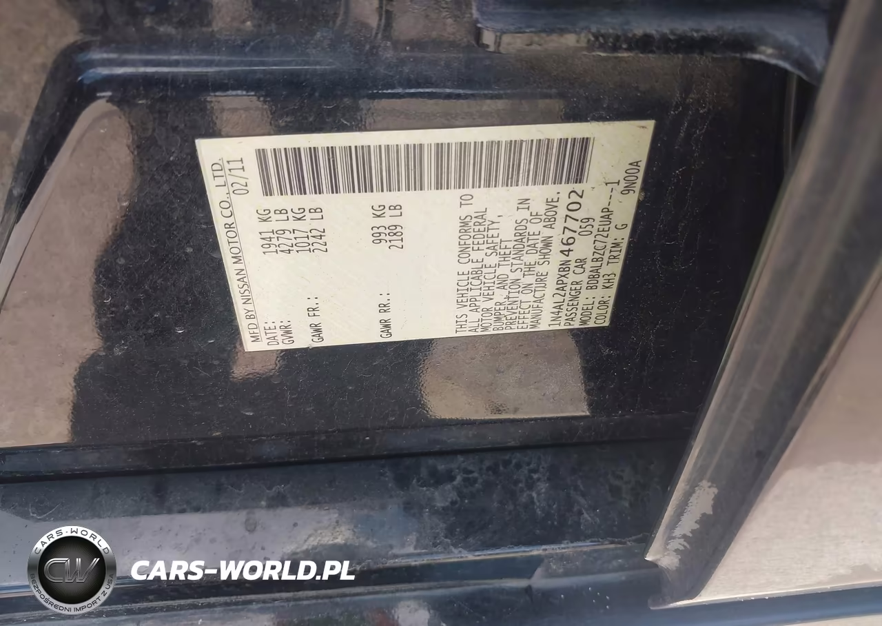 2011 Nissan Altima 2.5 S VIN:1N4AL2APXBN467702 - 9