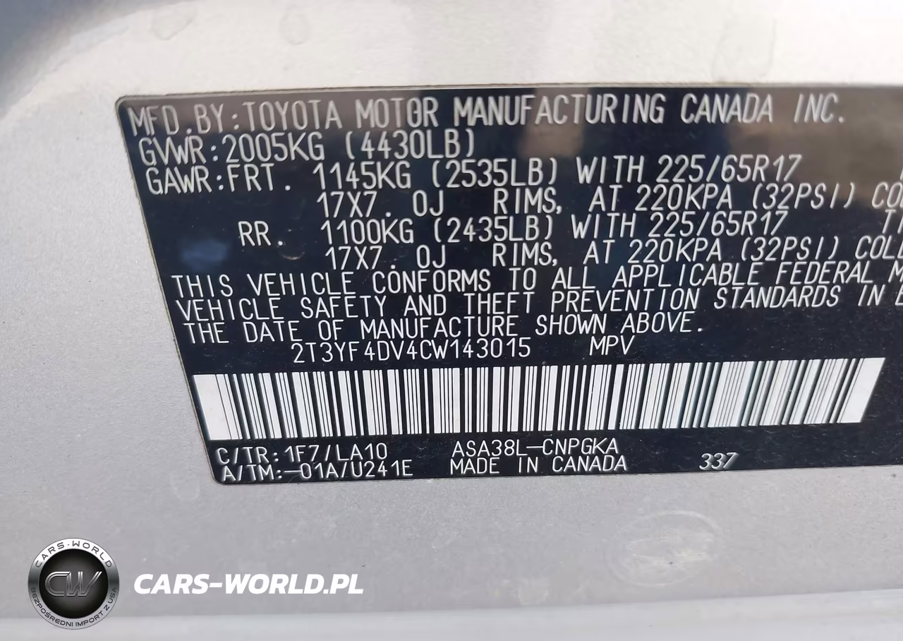 2012 Toyota Rav4 Limited VIN:2T3YF4DV4CW143015 - 9