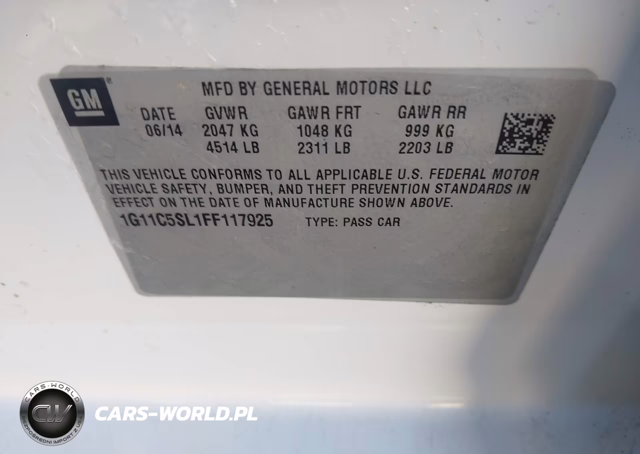 2015 Chevrolet Malibu 1Lt VIN:1G11C5SL1FF117925 - 9