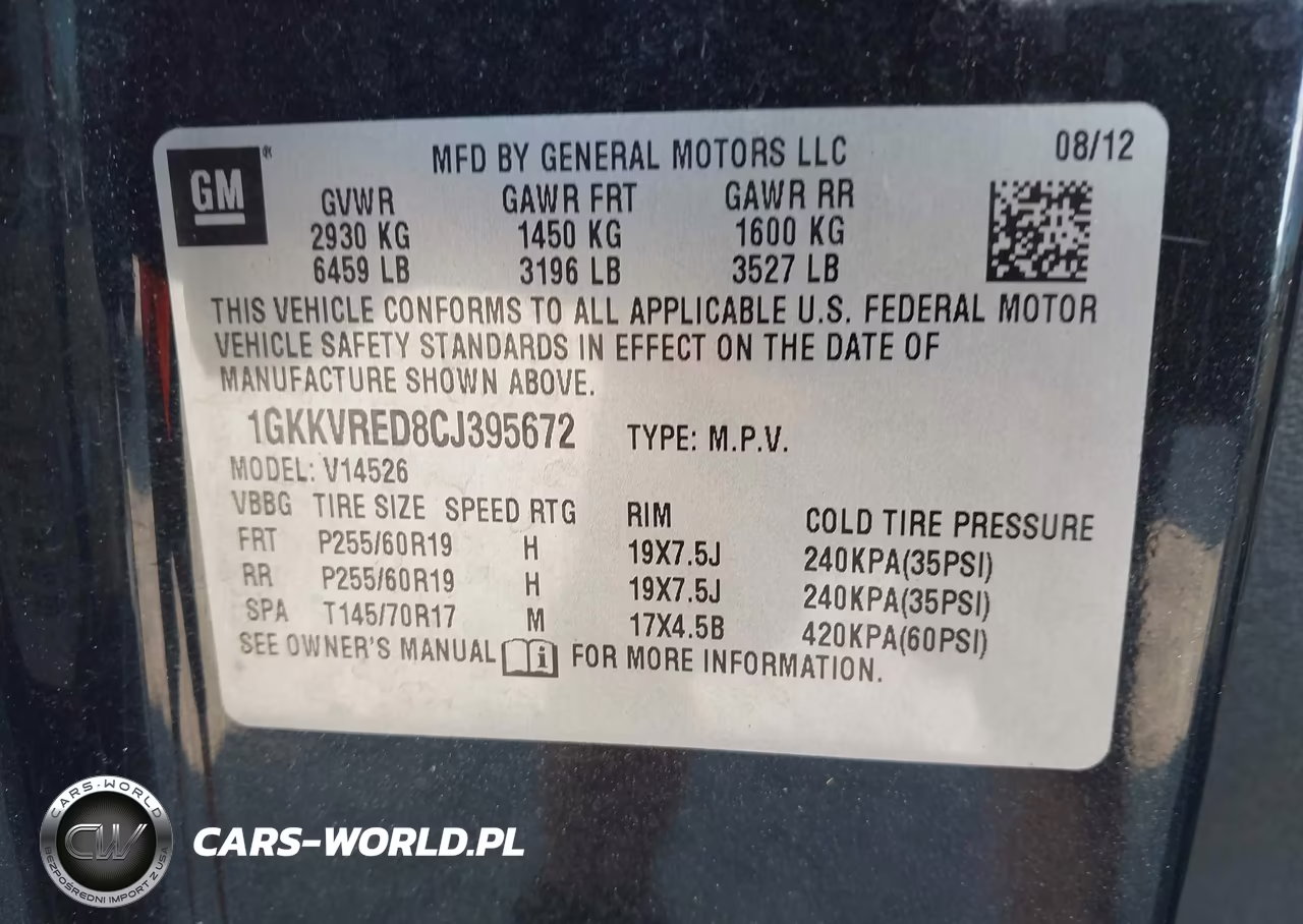 2012 GMC Acadia Slt-1 VIN:1GKKVRED8CJ395672 - 9