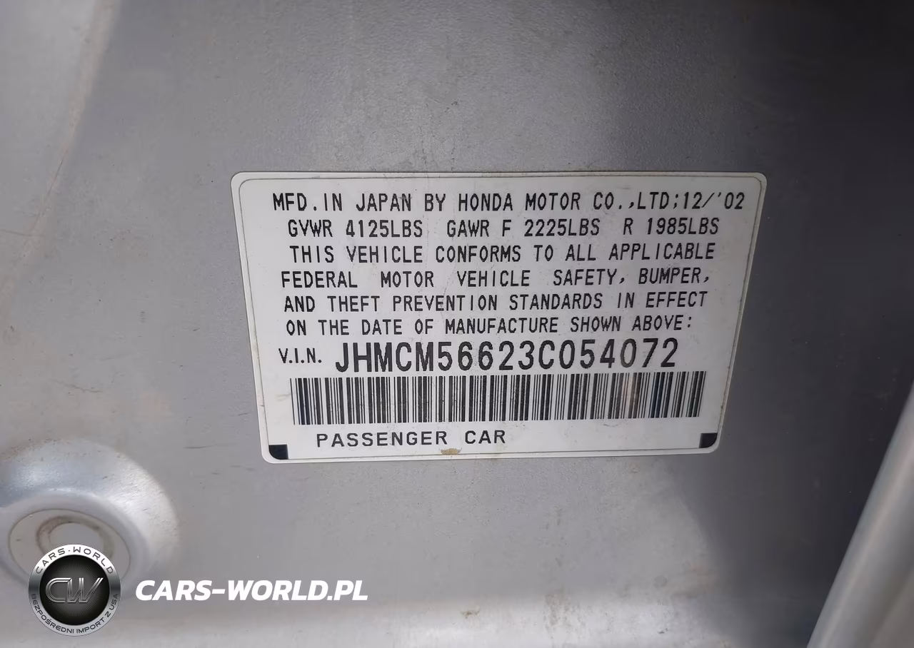 2003 Honda Accord 2.4 Ex VIN:JHMCM56623C054072 - 9