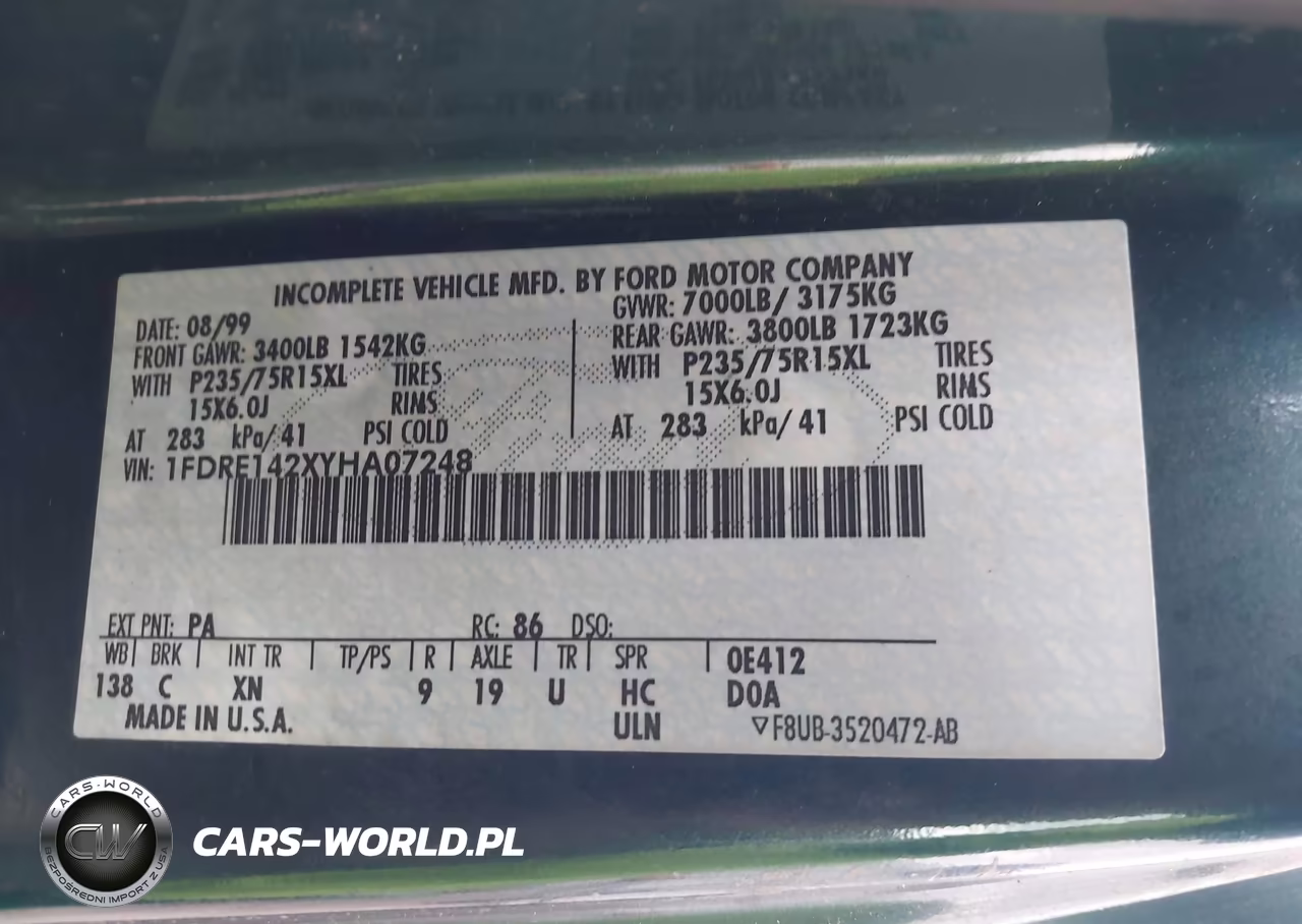 2000 Ford E-150 Recreational VIN:1FDRE142XYHA07248 - 9