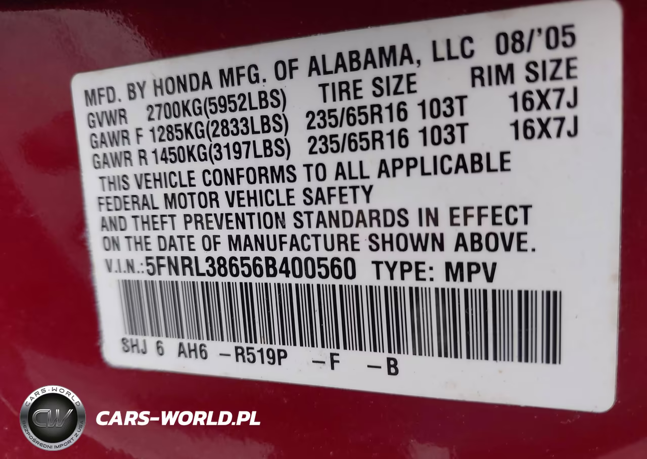 2006 Honda Odyssey Ex-L VIN:5FNRL38656B400560 - 9