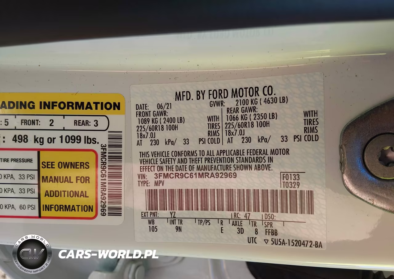 2021 Ford Bronco Sport Outer Banks VIN:3FMCR9C61MRA92969 - 9