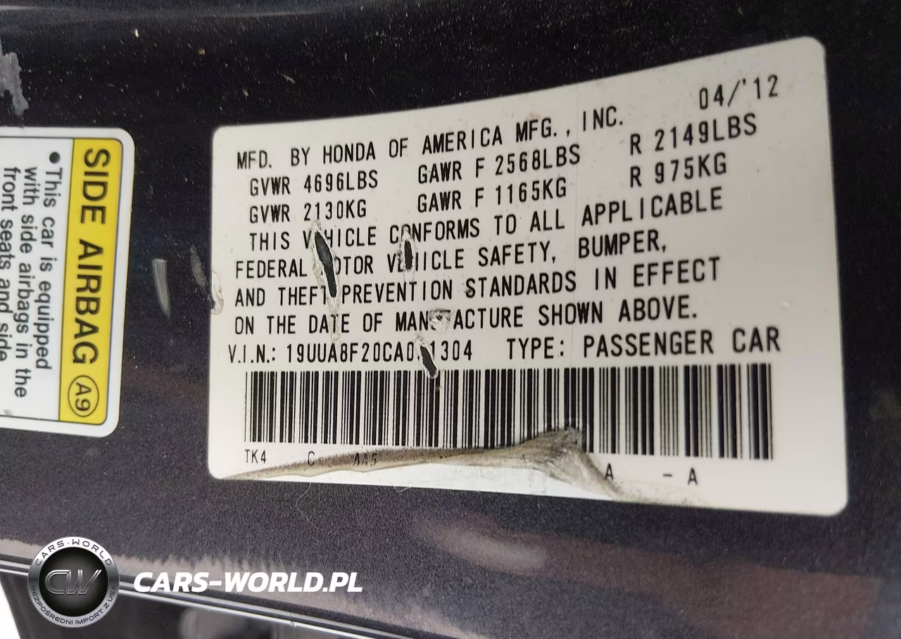 2012 Acura Tl 3.5 VIN:19UUA8F20CA031304 - 9
