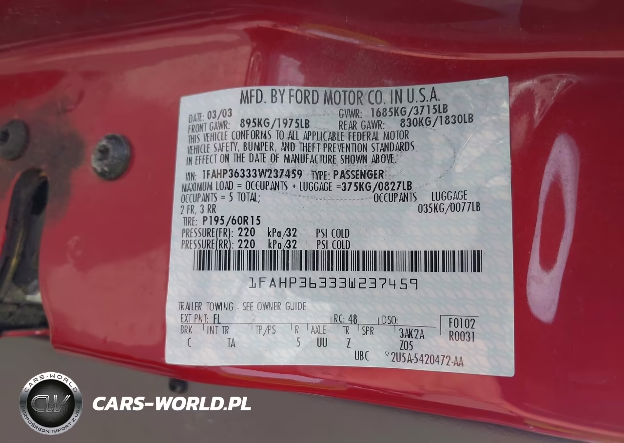 2003 Ford Focus Se-Ztw VIN:1FAHP36333W237459 - 9