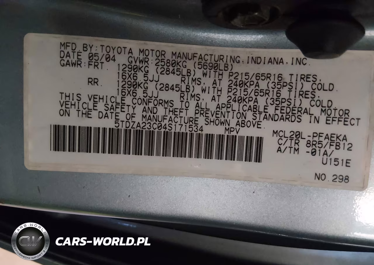 2004 Toyota Sienna Le VIN:5TDZA23C04S171534 - 9