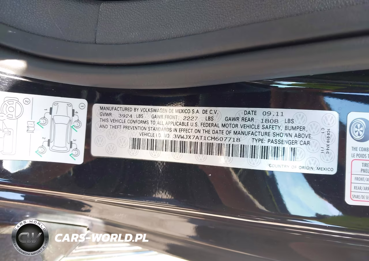 2012 Volkswagen Beetle 2.5L VIN:3VWJX7AT1CM607718 - 9