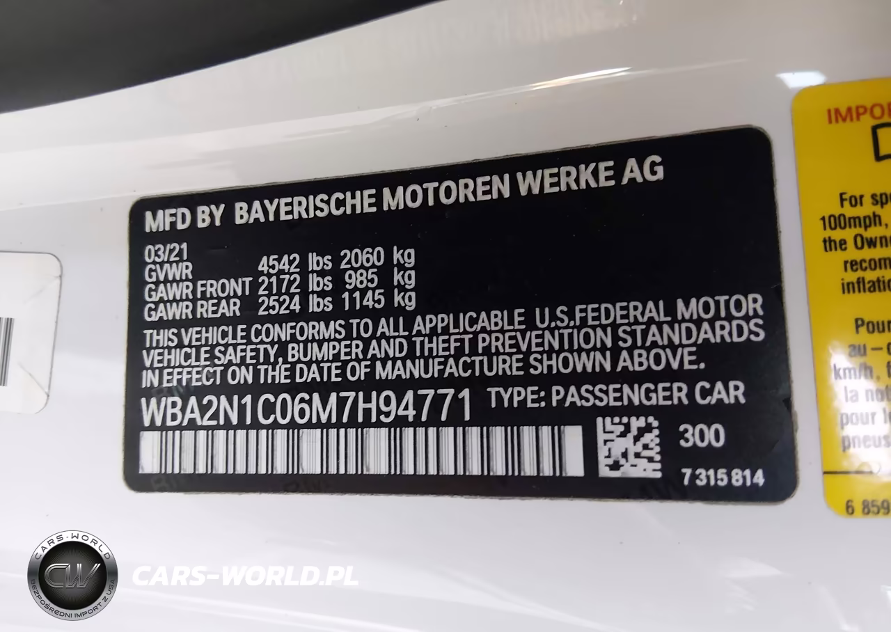 2021 BMW M240I VIN:WBA2N1C06M7H94771 - 9
