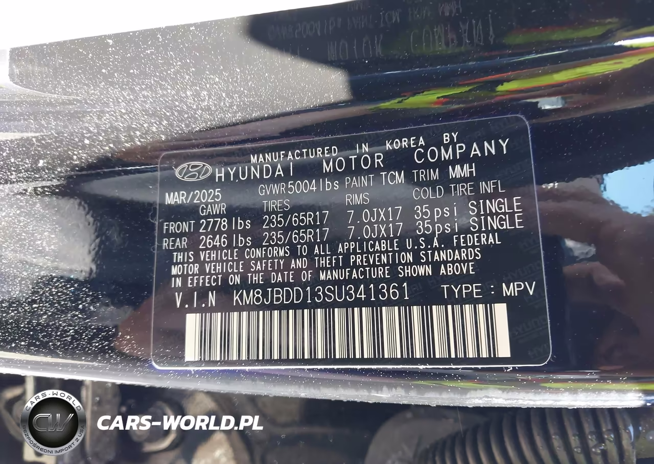 2025 Hyundai Tucson Hybrid Blue VIN:KM8JBDD13SU341361 - 9