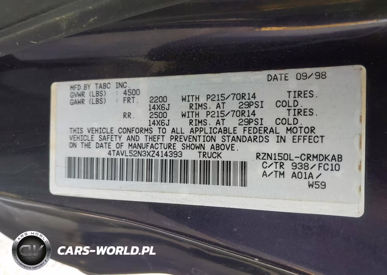 1999 Toyota Tacoma VIN:4TAVL52N3XZ414393 - 9