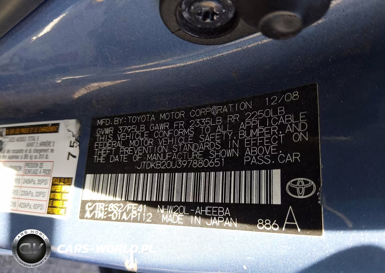 2009 Toyota Prius VIN:JTDKB20U397880651 - 9