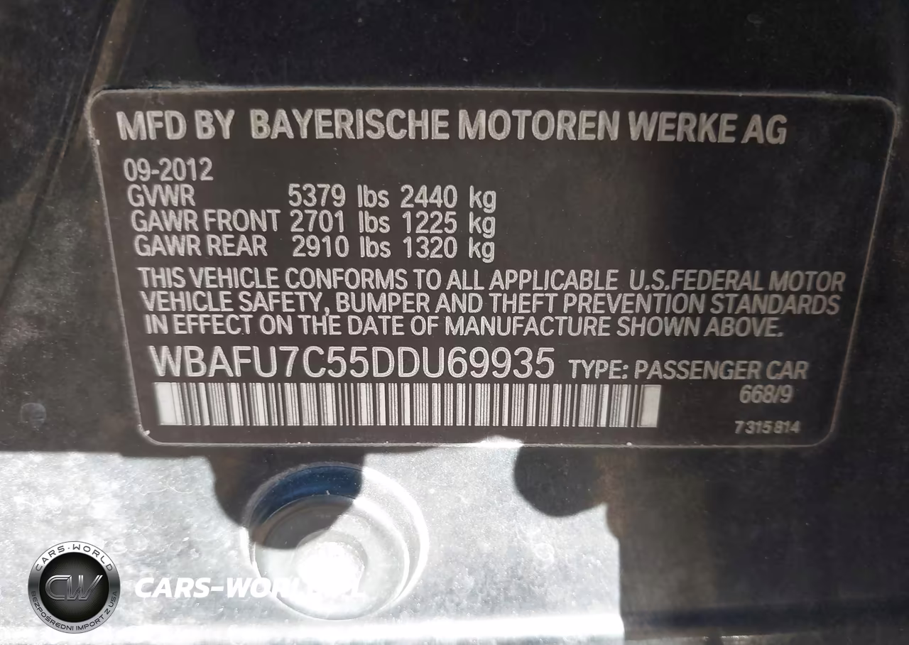 2013 BMW 535I xDrive VIN:WBAFU7C55DDU69935 - 9